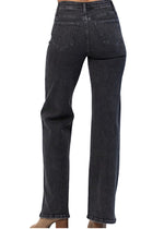 Wide Leg Button Fly Trouser Jeans by Judy Blue